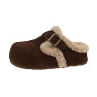 Baotou Semi-drag Fleece Lazy Cotton Slippers