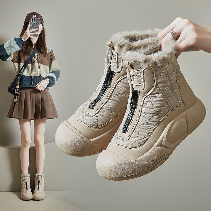 Warm Casual Fleece-lined High-top Snow Boots