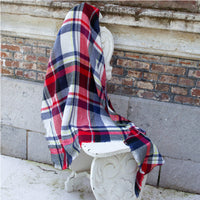 Plaid Tassel Soft Warm Blanket Scarves