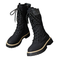 Front-lace-up Thick-heeled Martin Boots