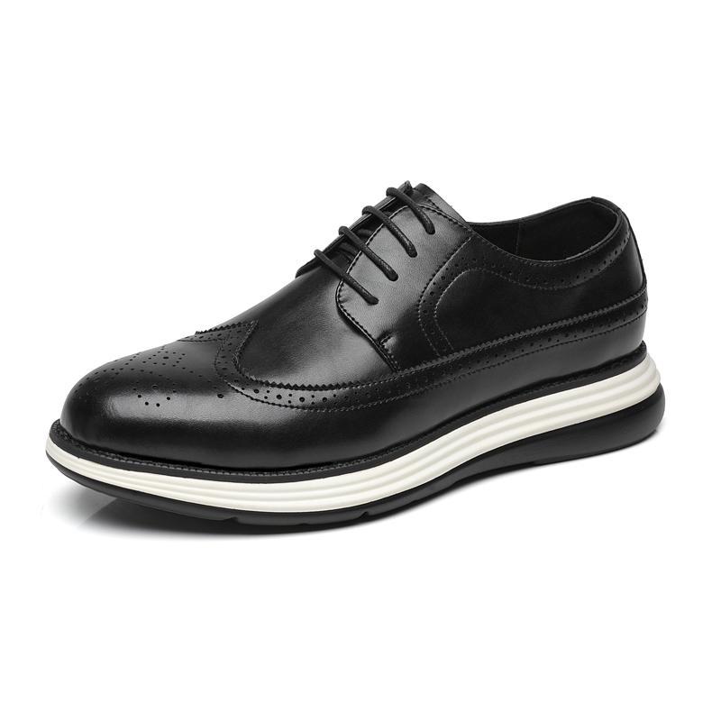Ultra-Fiber Thick-Soled Business Leather Shoes
