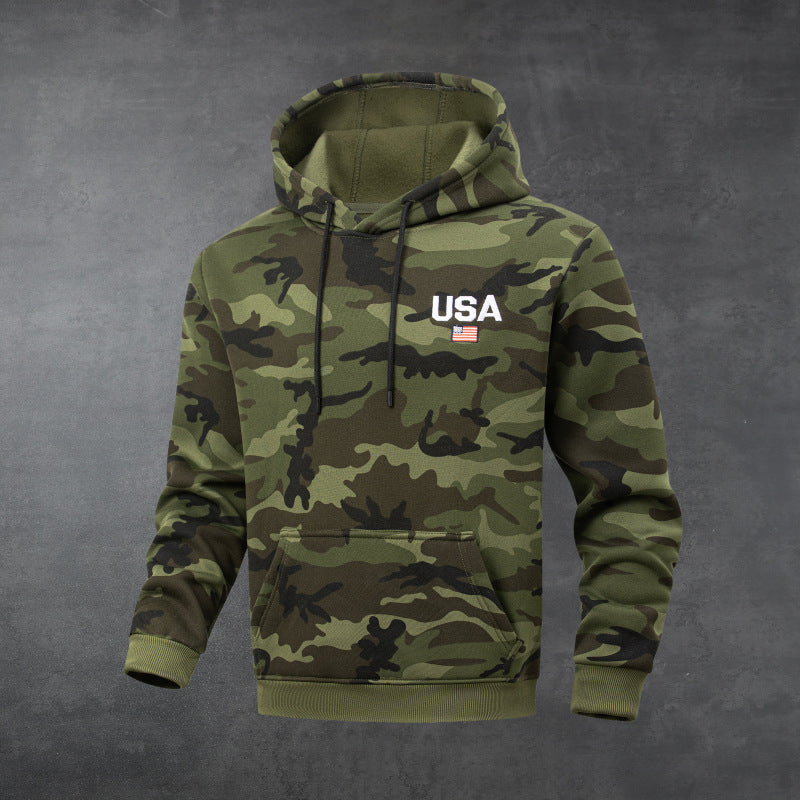 Mens Stylish Thicker Casual Camo Hoodie