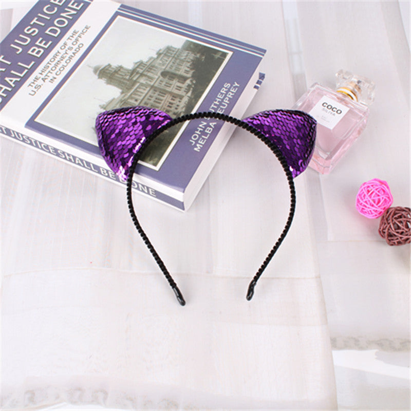 Sequined Cat Ear Headband