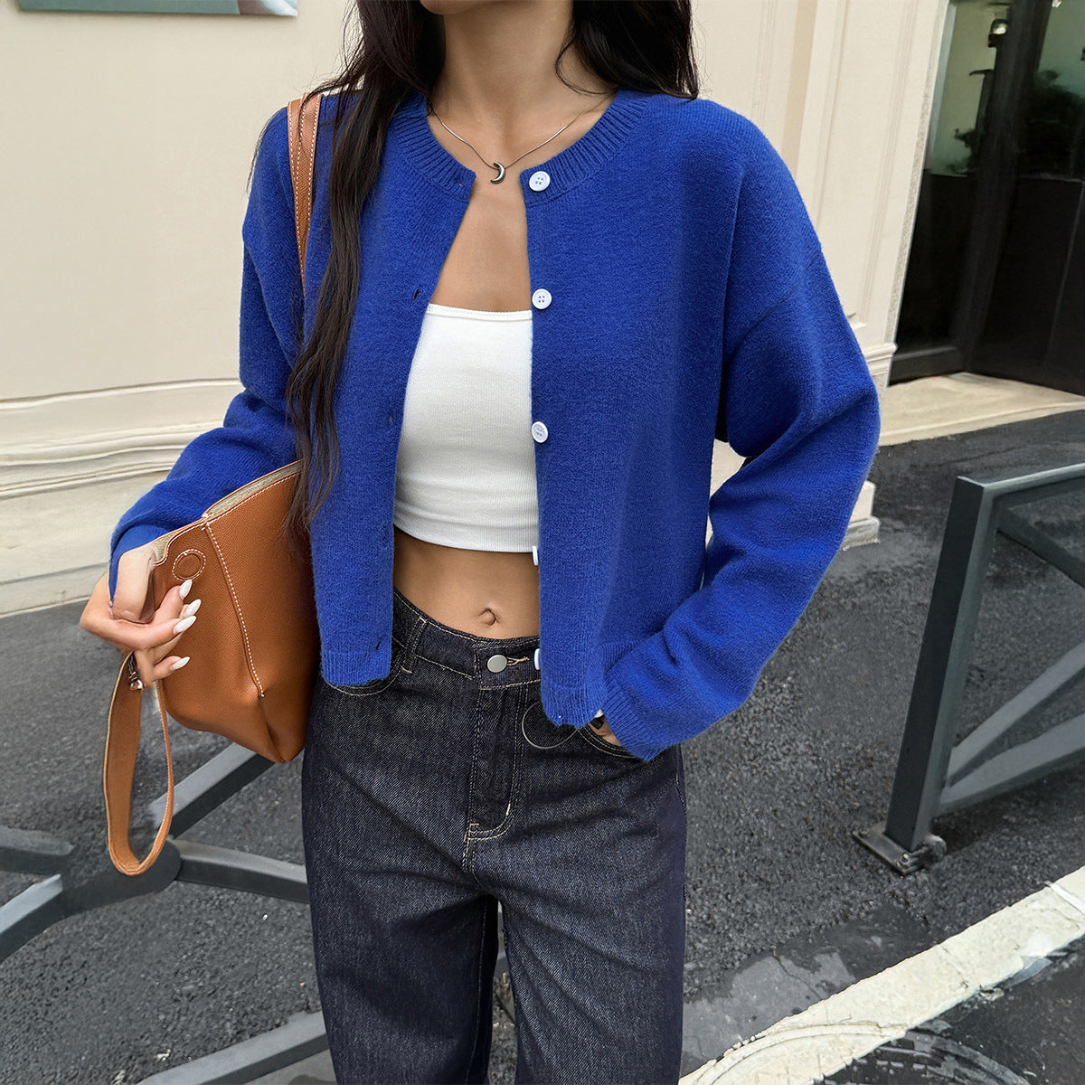 Fashion Solid Color Buttons Jacket