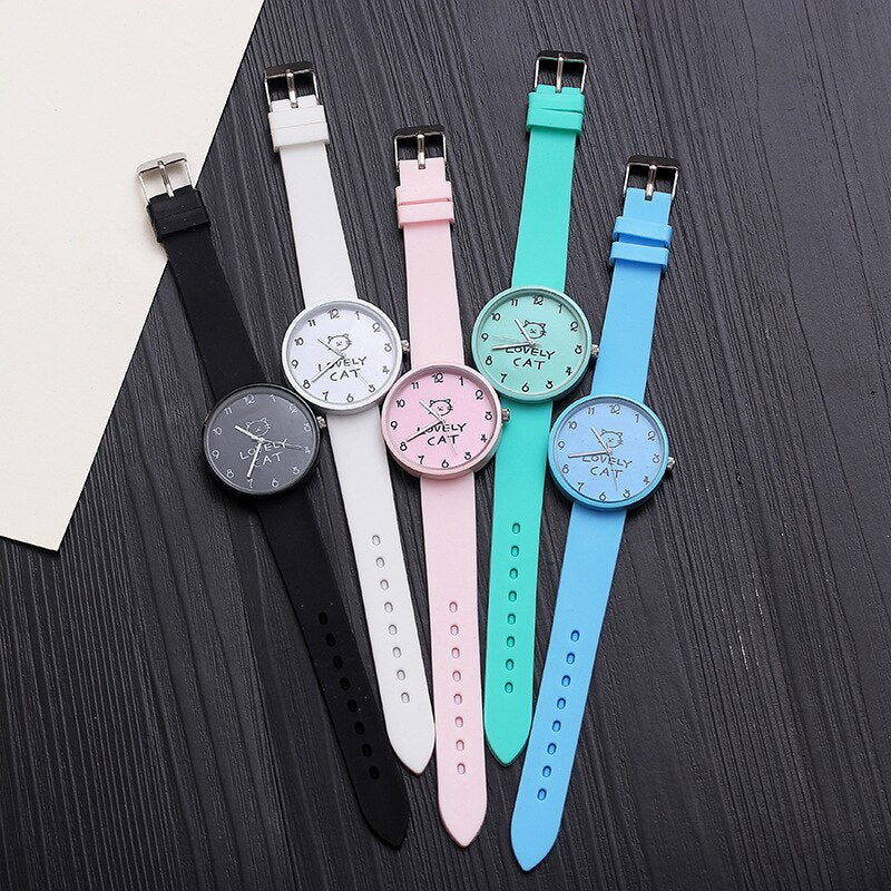 Cartoon Kids Quartz Watch Silicone Candy Color