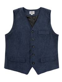 Corduroy Vest With Patchwork Pockets And Outer Jacket
