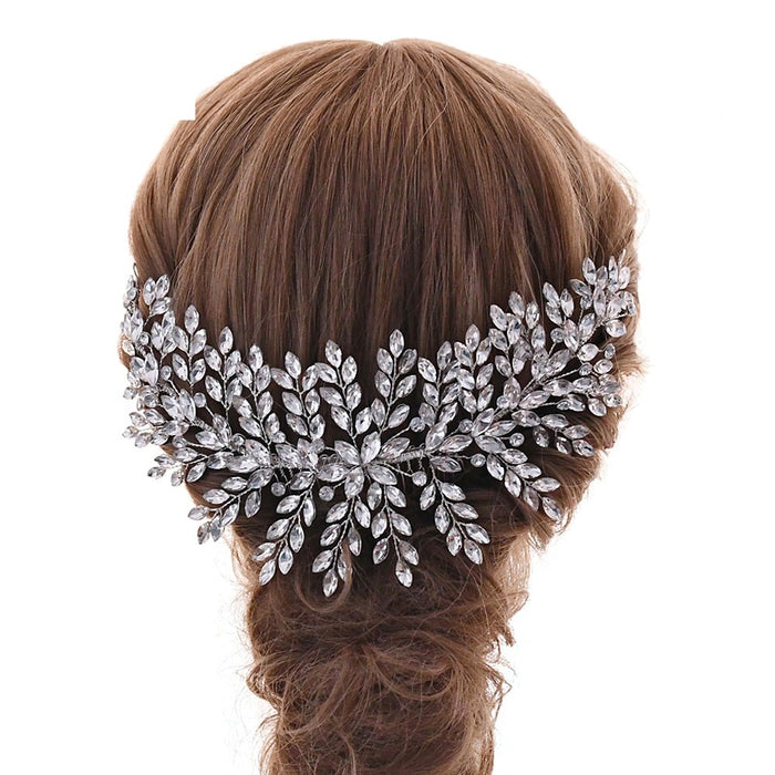 Simple Bridal Headdress Luxury Rhinestone Hair Comb