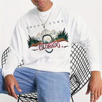 European & American Style Print Sweatshirt