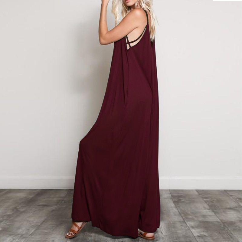 Summer V-Neck Wide-Leg Jumpsuit