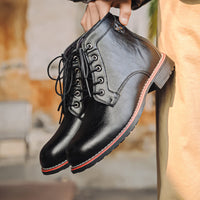Retro Lace-up Western Boots