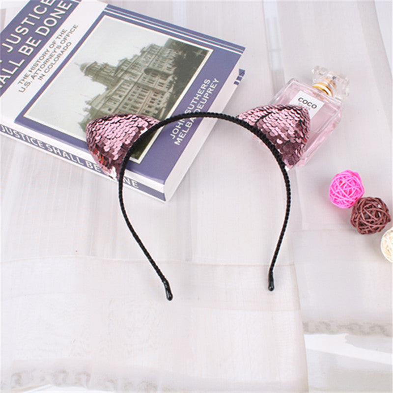 Sequined Cat Ear Headband