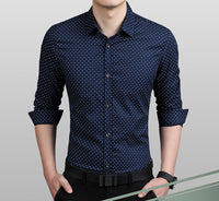 Slim-Fit Polka Dot Dress Shirt