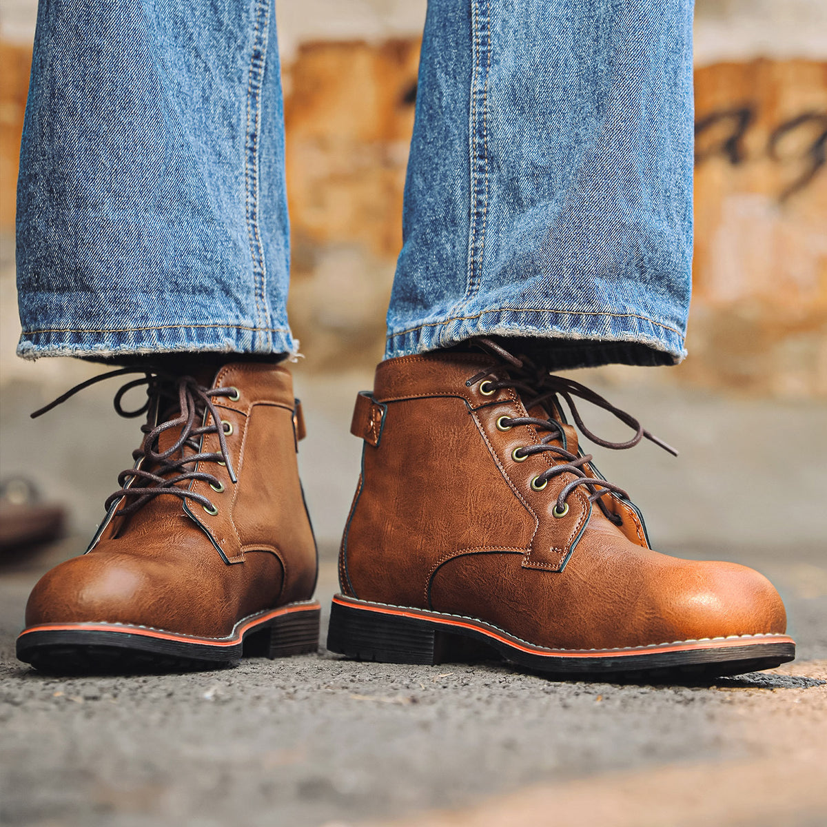 Retro Lace-up Western Boots
