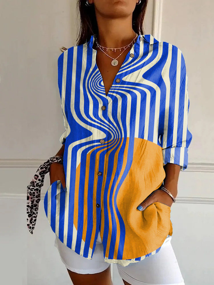 Floral Pattern 3D Printed Long-Sleeve Shirt