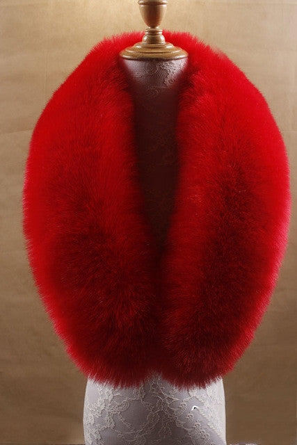 fox fur collar shawl autumn warm scarves