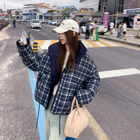 Quilted Plaid Puffer Jacket