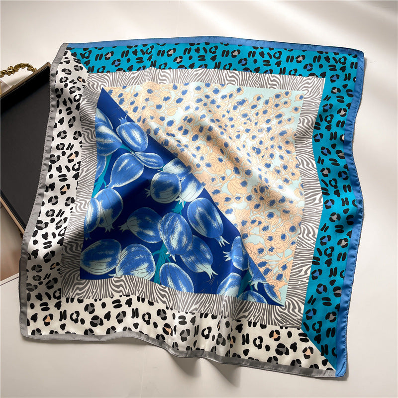 Leopard Print Pomegranate Square Scarf