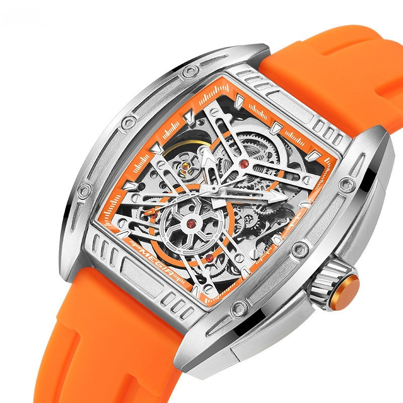 Wine Barrel Type Mechanical Watch Silicone Tape