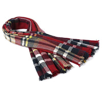 Plaid Tassel Soft Warm Blanket Scarves