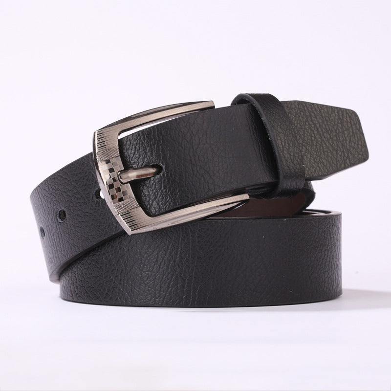 Mens Casual Leather Belt With A Pin Buckle For Pants