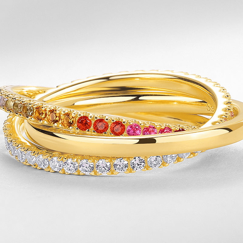 Cross Border Luxury Interlaced Ring