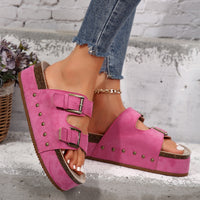 Large Size Thick-soled Boken Rivet Sandals