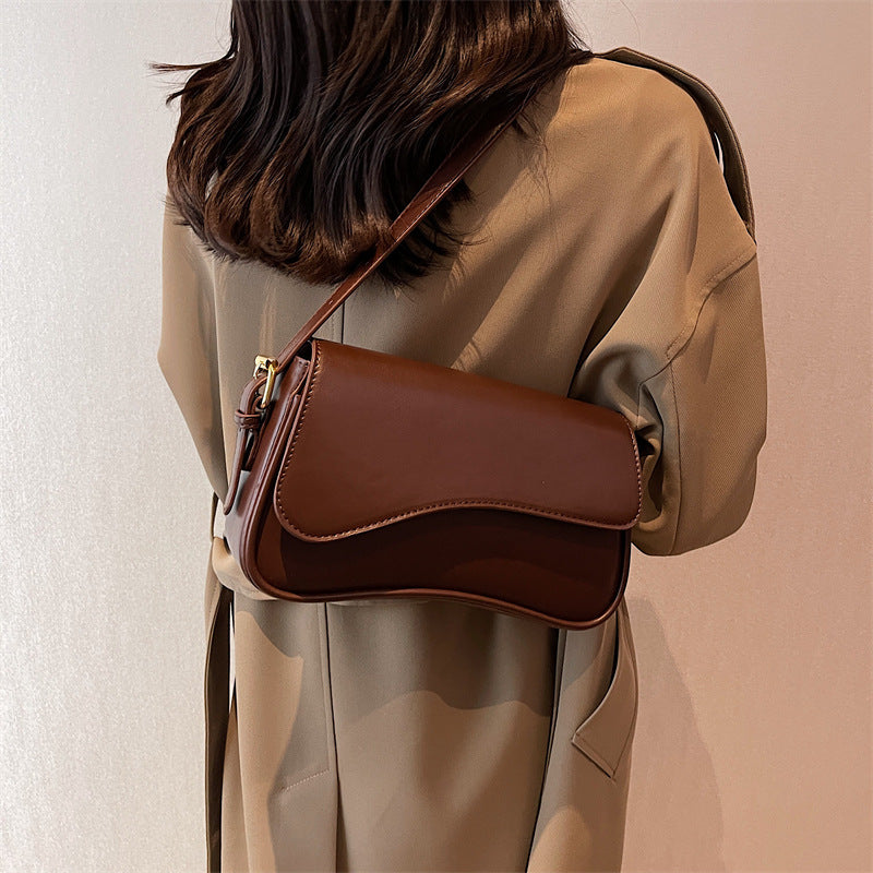 Flap-top Magnetic-clip Shoulder Bag