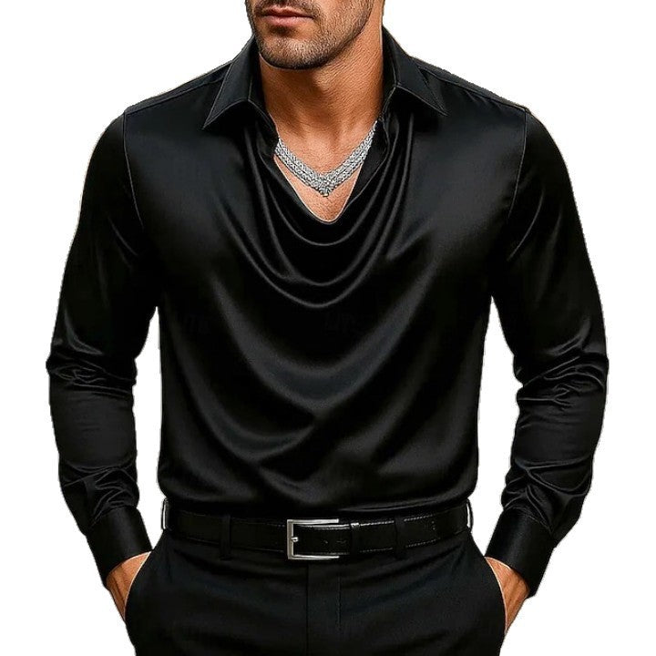 Elegant Minimalist Open-collar Shirt