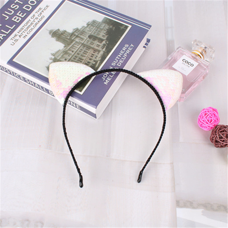 Sequined Cat Ear Headband
