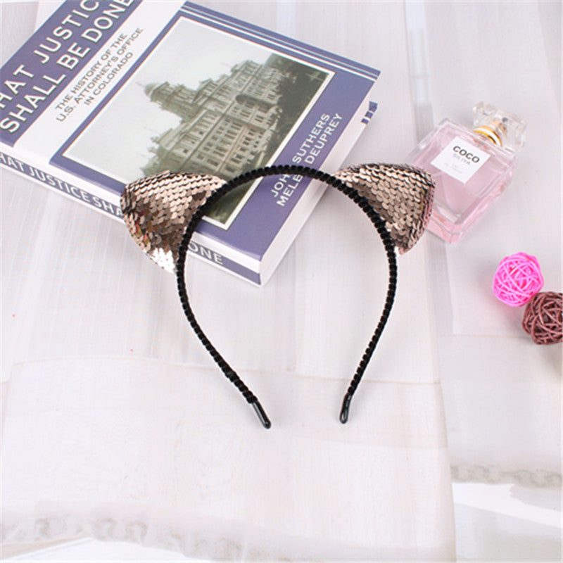 Sequined Cat Ear Headband