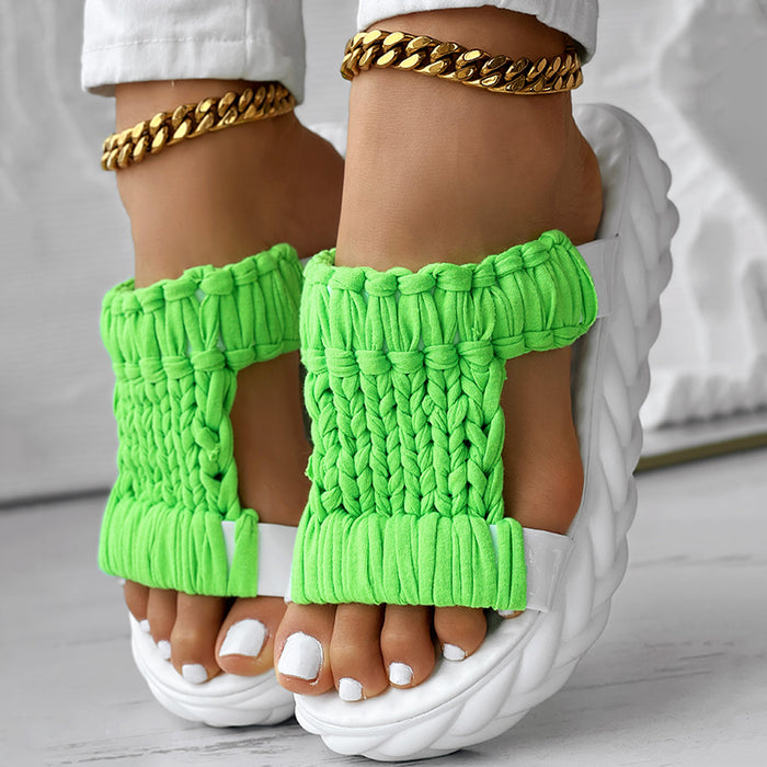 Summer Braided Knit Hollow Open Toe Sandals