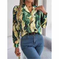 Fashion Button Down Shirts V Neck Long Sleeve