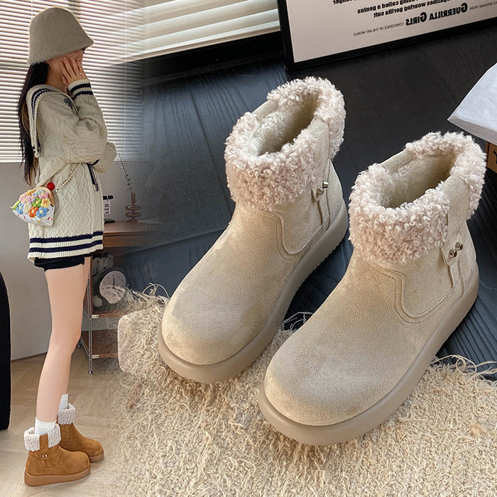 Retro Warm Fuzzy Cotton Shoes