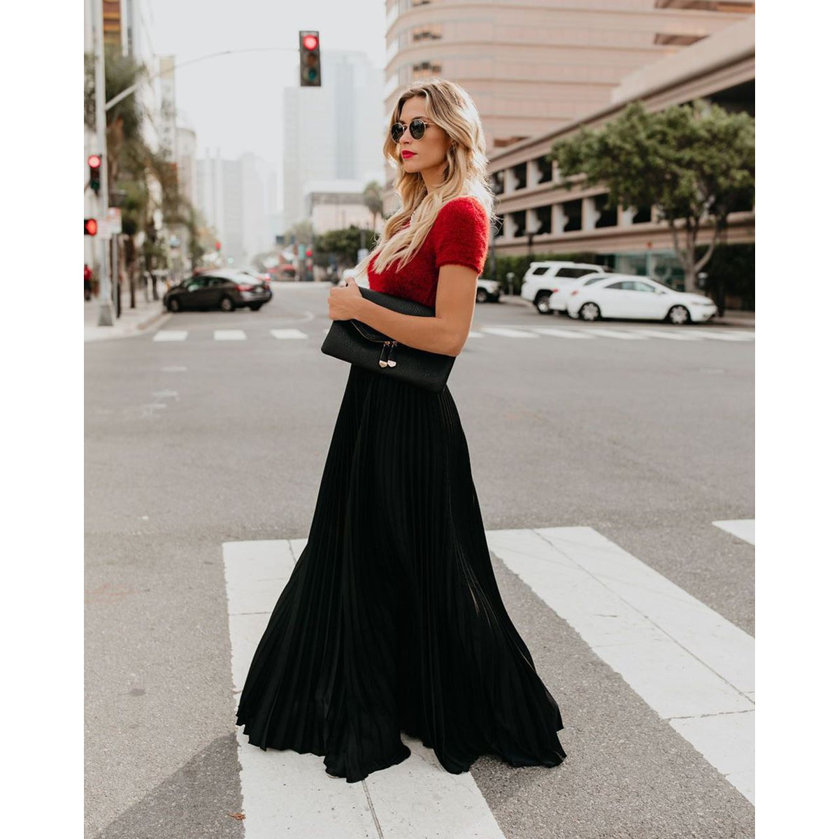Girls high Waist long casual skirt