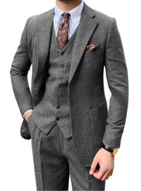 Herringbone Single-breasted Slim Sui