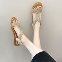 Flat, Wedge-heeled, Slip-on Roman Sandals