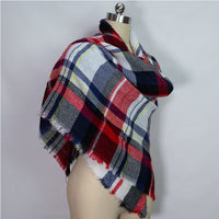 Plaid Tassel Soft Warm Blanket Scarves