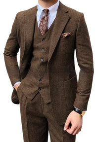 Herringbone Single-breasted Slim Sui