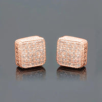 Simple Full-jeweled Stud Earrings