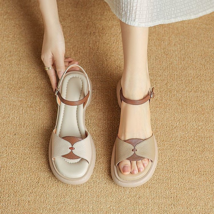 Chunky Heel Platform Open Toe Sandals