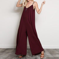 Summer V-Neck Wide-Leg Jumpsuit