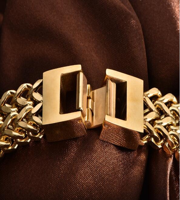 Stainless steel jewelry & gold double-layer bracelet