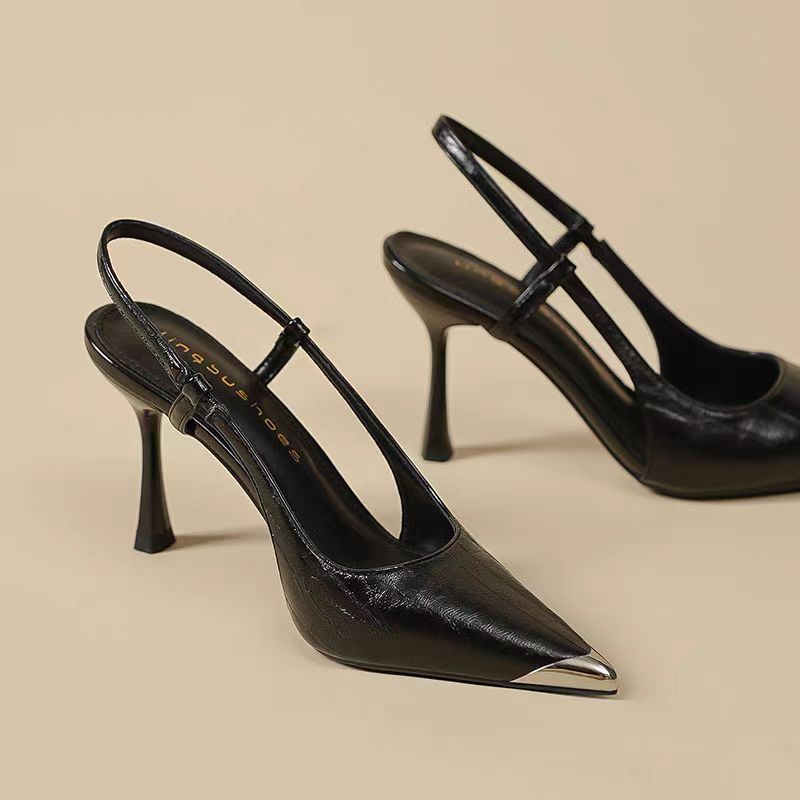 Pointed-toe Color-block Stiletto Heels