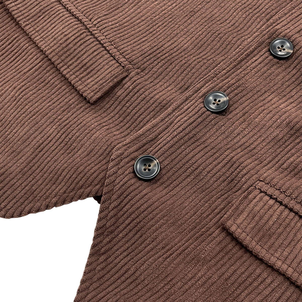 Corduroy Vest With Patchwork Pockets And Outer Jacket