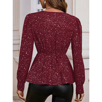 Sparkly Tops Shiny Long Sleeve