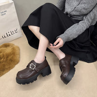 Thick-soled Height-increasing Leather Shoes