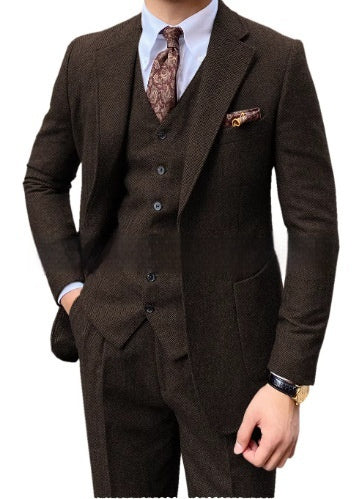 Herringbone Single-breasted Slim Sui
