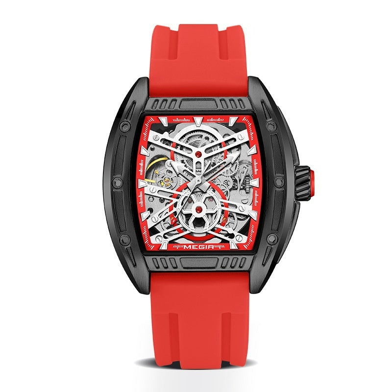 Wine Barrel Type Mechanical Watch Silicone Tape