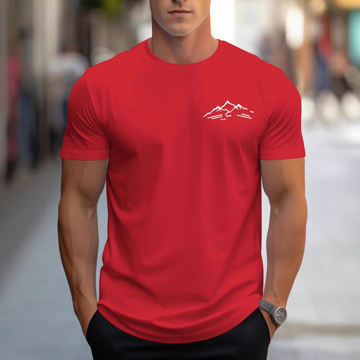 Printed Crew Neck Short Sleeve