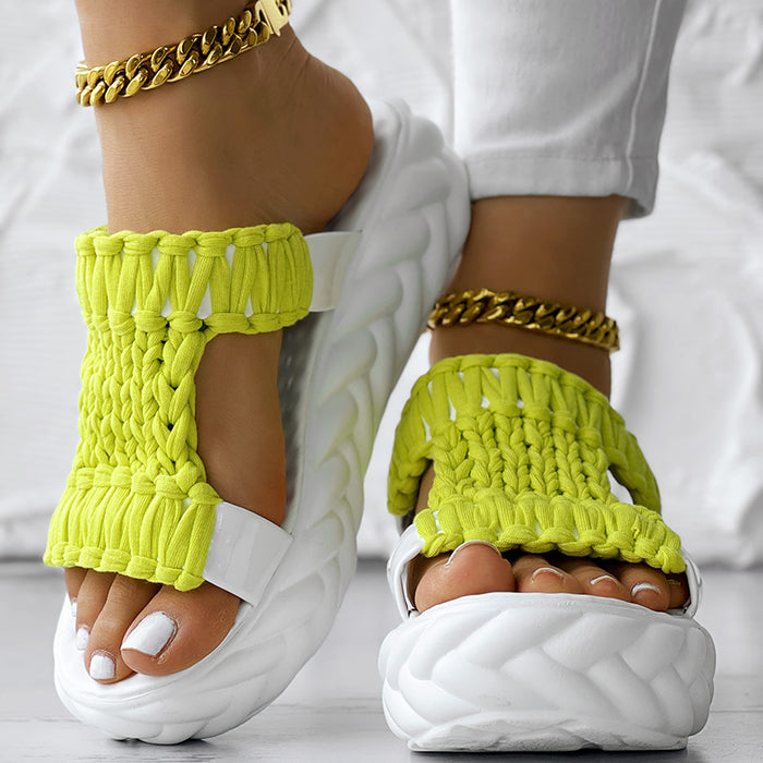 Summer Braided Knit Hollow Open Toe Sandals